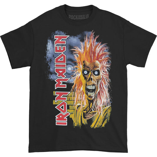 Iron Maiden First Album Track list V.3. (Back Print) Slim Fit T-shirt Front