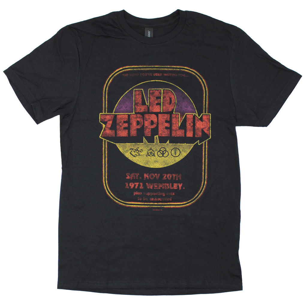 Led Zeppelin Fits Led Zeppelin Vintage Distressed 1971 Wembley Slim Fit T-shirt | Led ...