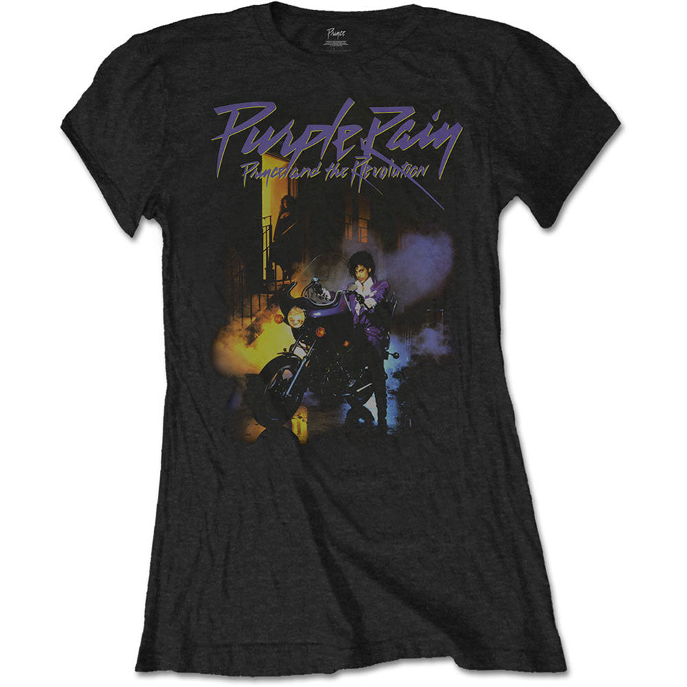 Prince Purple Rain Ladies T-Shirt Junior Top Front