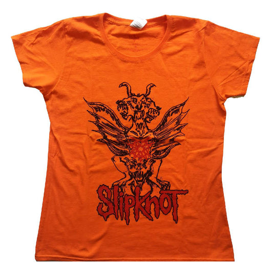Slipknot Winged Devil (Back Print) Ladies Tee Junior Top Front