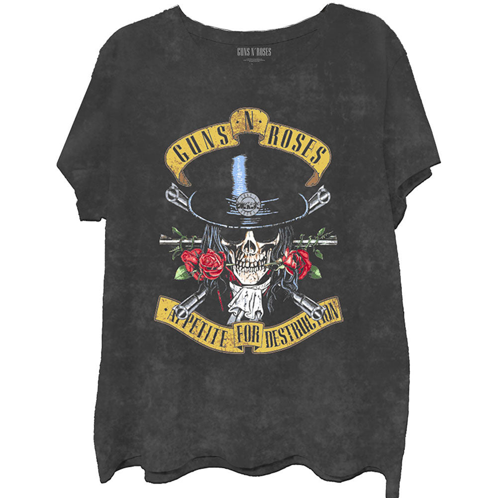 Guns N Roses Appetite Washed (Dip-Dye/Mineral Wash) Tie Dye T-shirt Front