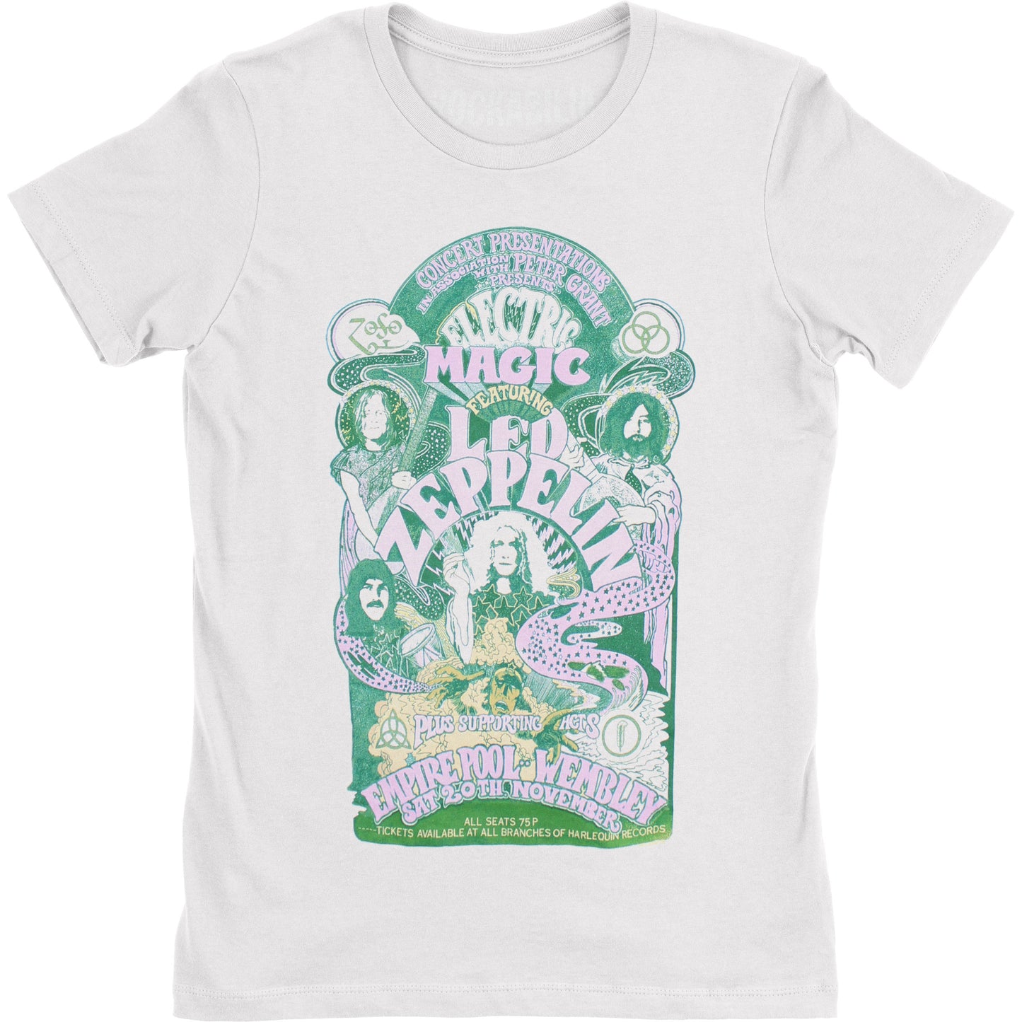 Led Zeppelin Electric Magic Ladies T-Shirt Junior Top Front