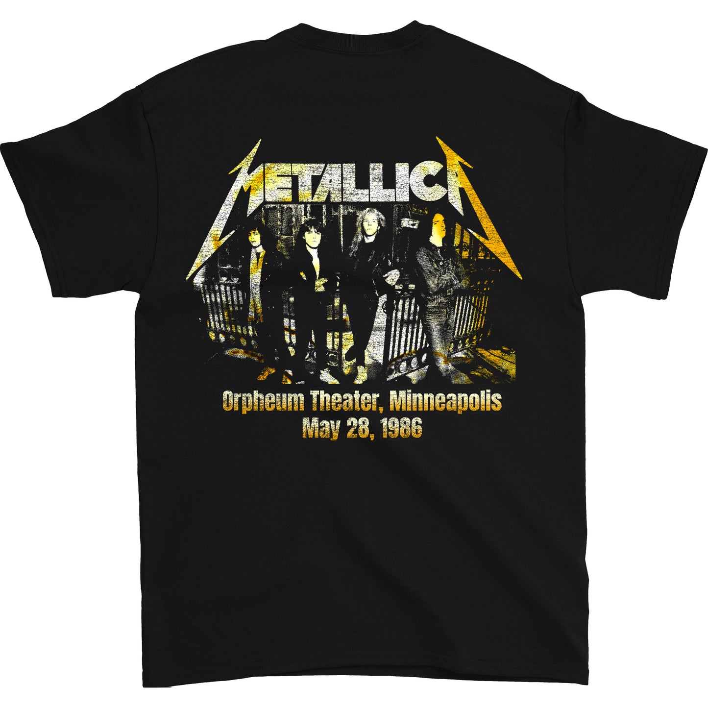 Metallica Orpheum 86 Black Heavy Tee T-shirt Back
