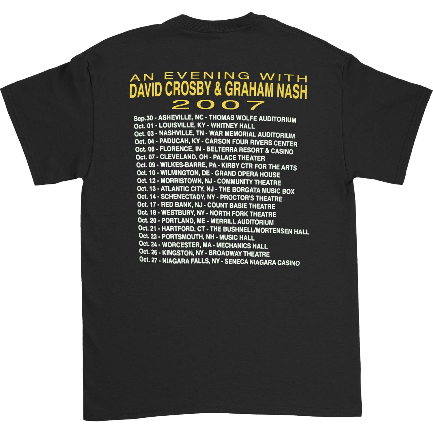 Crosby Stills Nash Young T-shirt Back