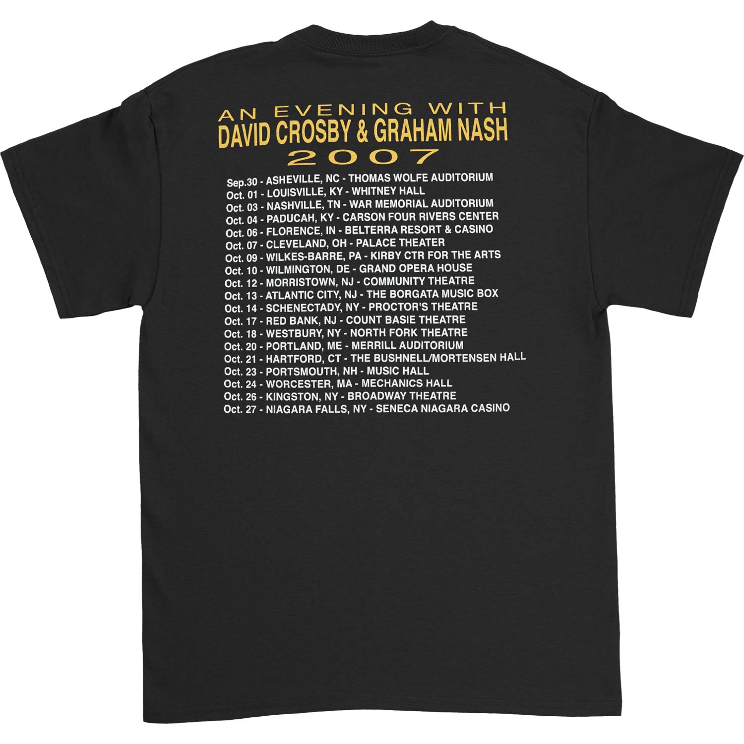 Crosby Stills Nash Young T-shirt Back