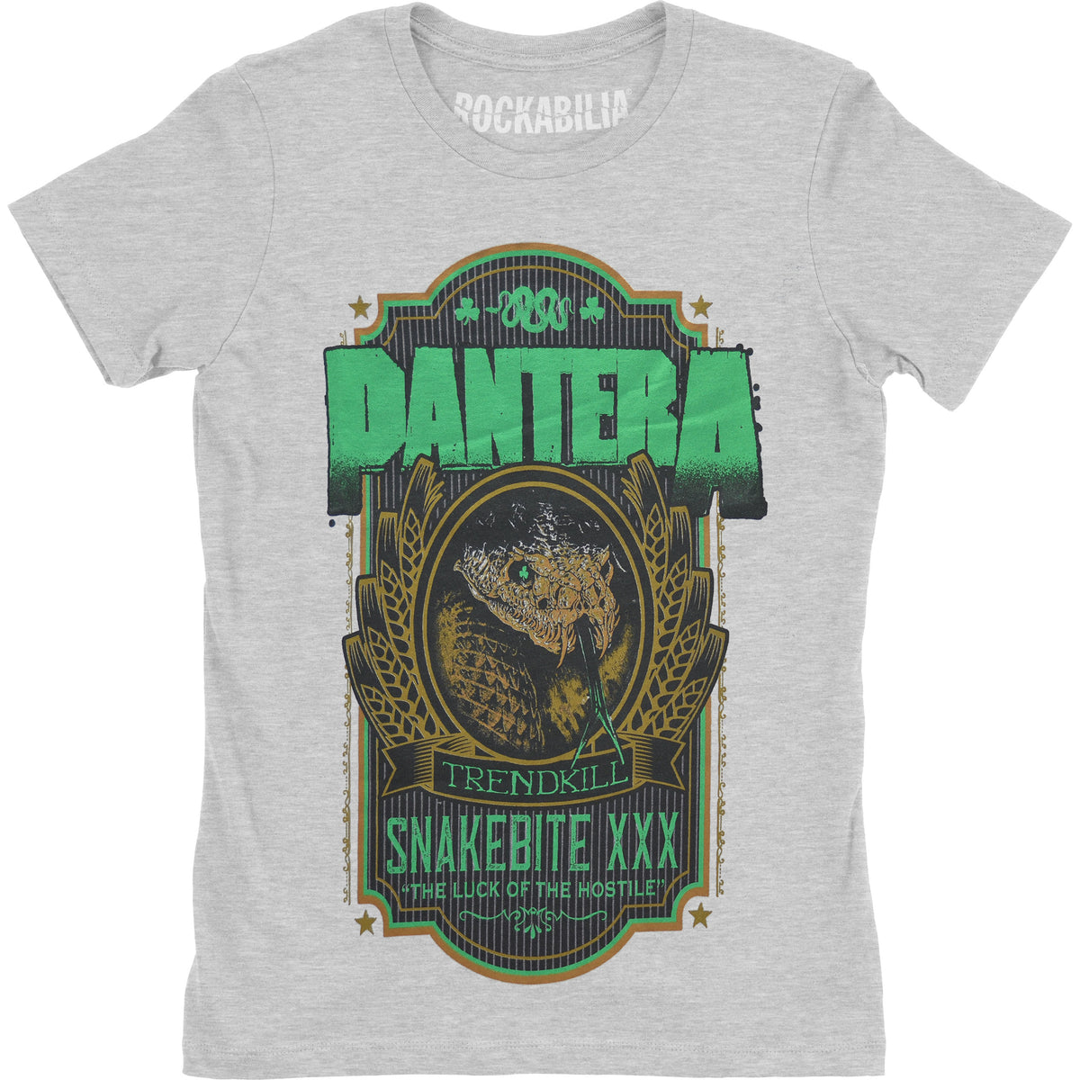 Pantera Snakebite XXX Label Ladies T-Shirt Junior Top Front