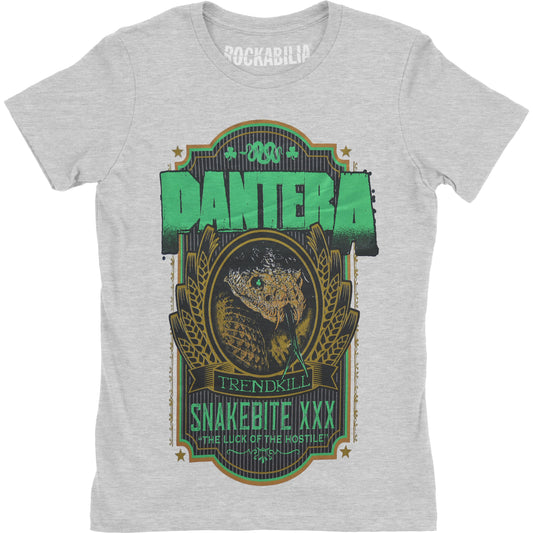 Pantera Snakebite XXX Label Ladies T-Shirt Junior Top Front