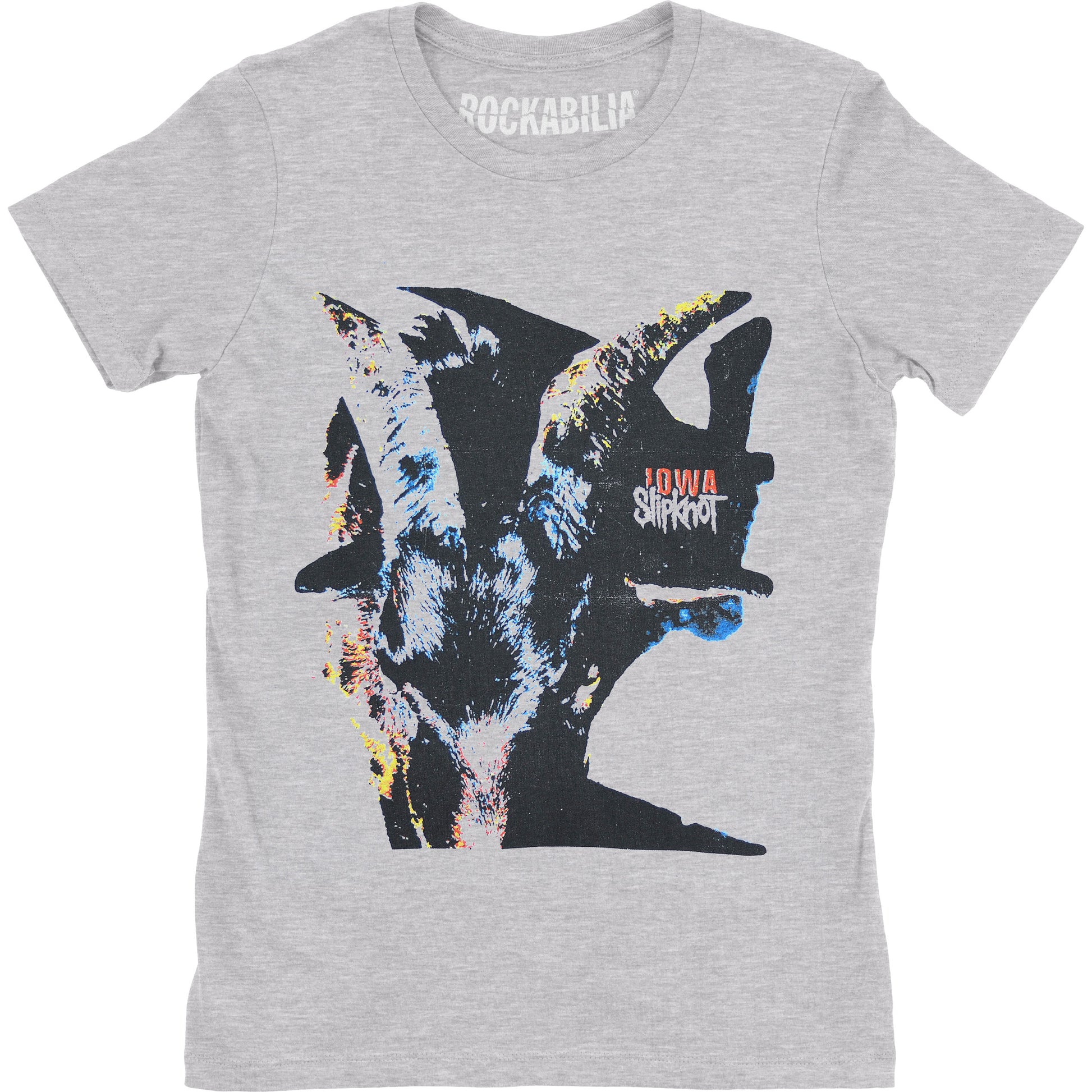 Slipknot Iowa Goat Shadow (Back Print) Ladies T-Shirt Junior Top Front