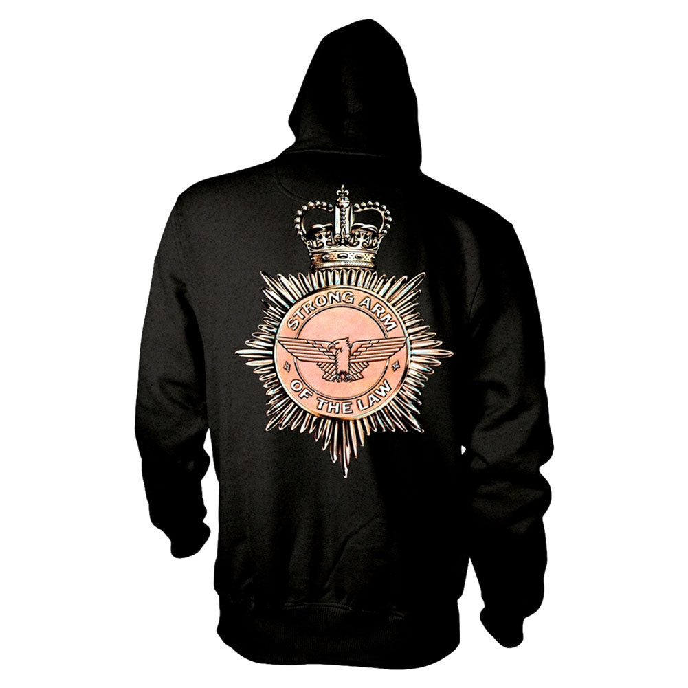 Saxon Strong Arm Of The Law Zippered Hooded Sweatshirt Back