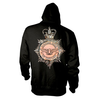 Saxon Strong Arm Of The Law Zippered Hooded Sweatshirt Back