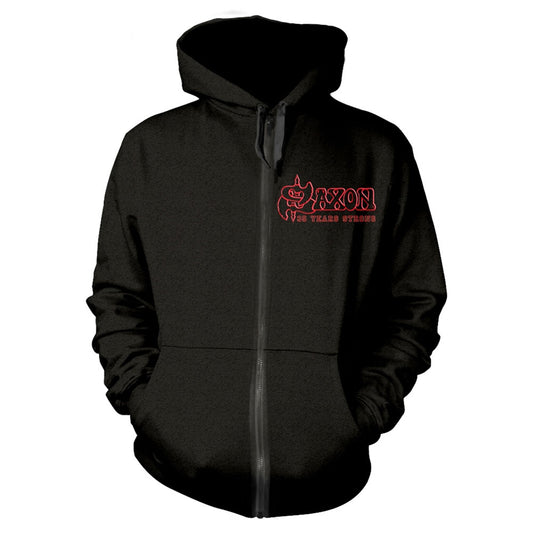 Saxon Strong Arm Of The Law Zippered Hooded Sweatshirt Front