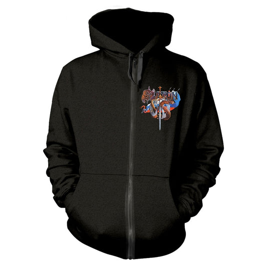 Saxon Crusader Zippered Hooded Sweatshirt Front