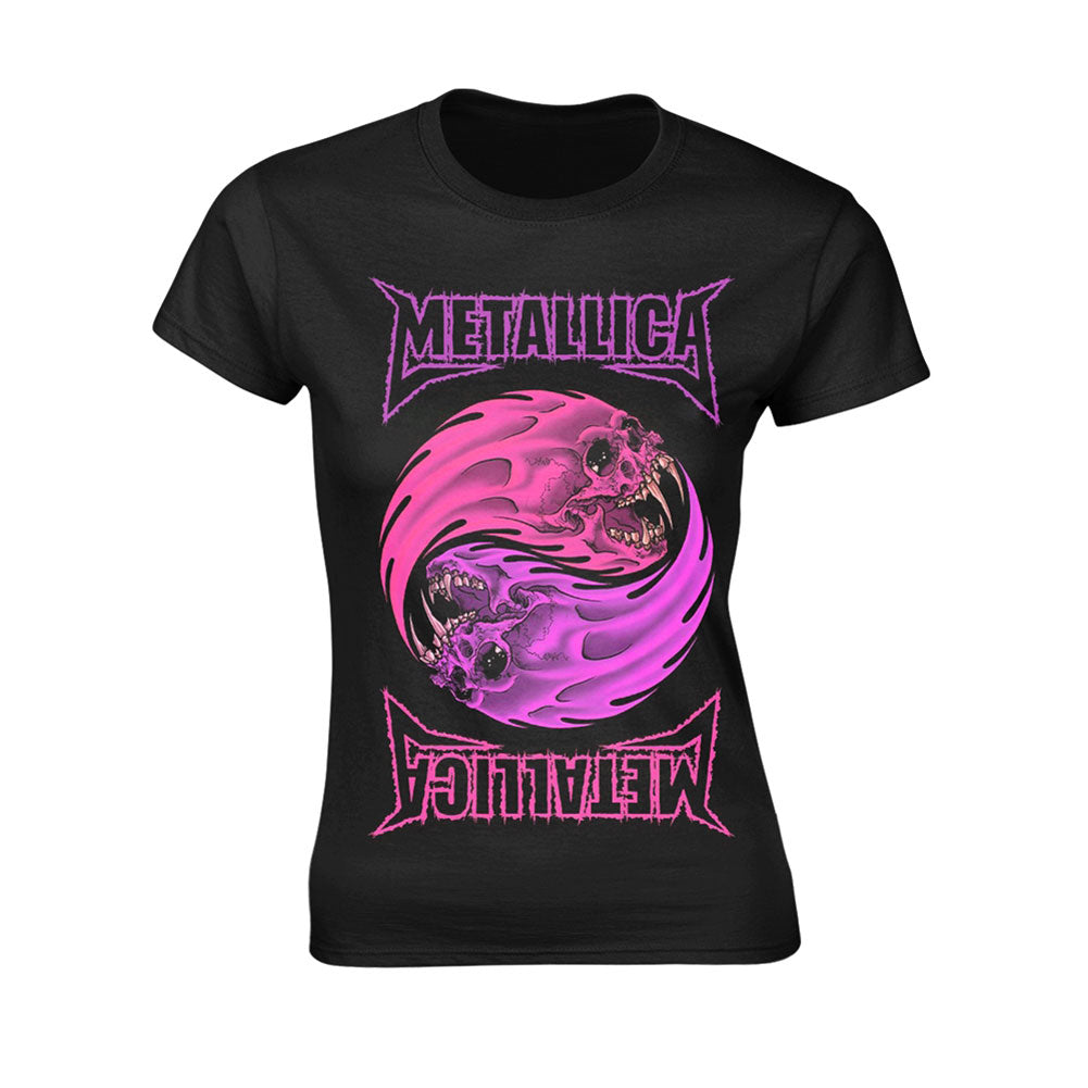 Metallica Yin Yang Purple Womens T-shirt Front