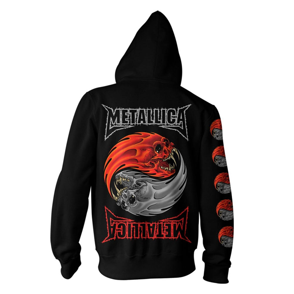 Metallica Yin Yang Zippered Hooded Sweatshirt Back