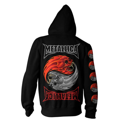 Metallica Yin Yang Zippered Hooded Sweatshirt Back