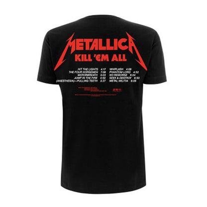 Metallica Kill Em All Tracks T-shirt Back