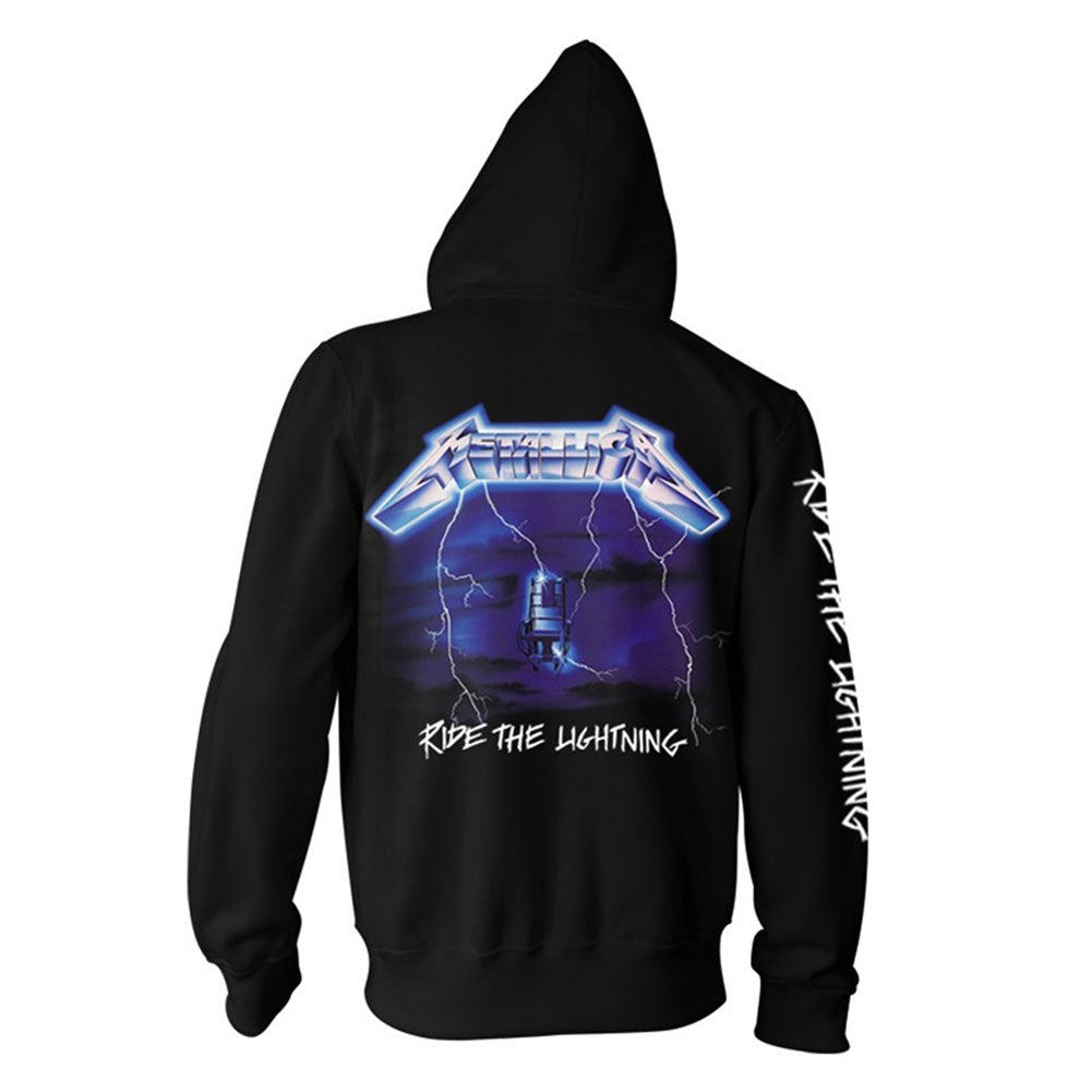 Metallica Ride The Lightning Zippered Hooded Sweatshirt Back