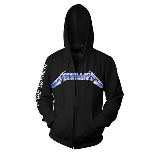 Metallica Ride The Lightning Zippered Hooded Sweatshirt Front