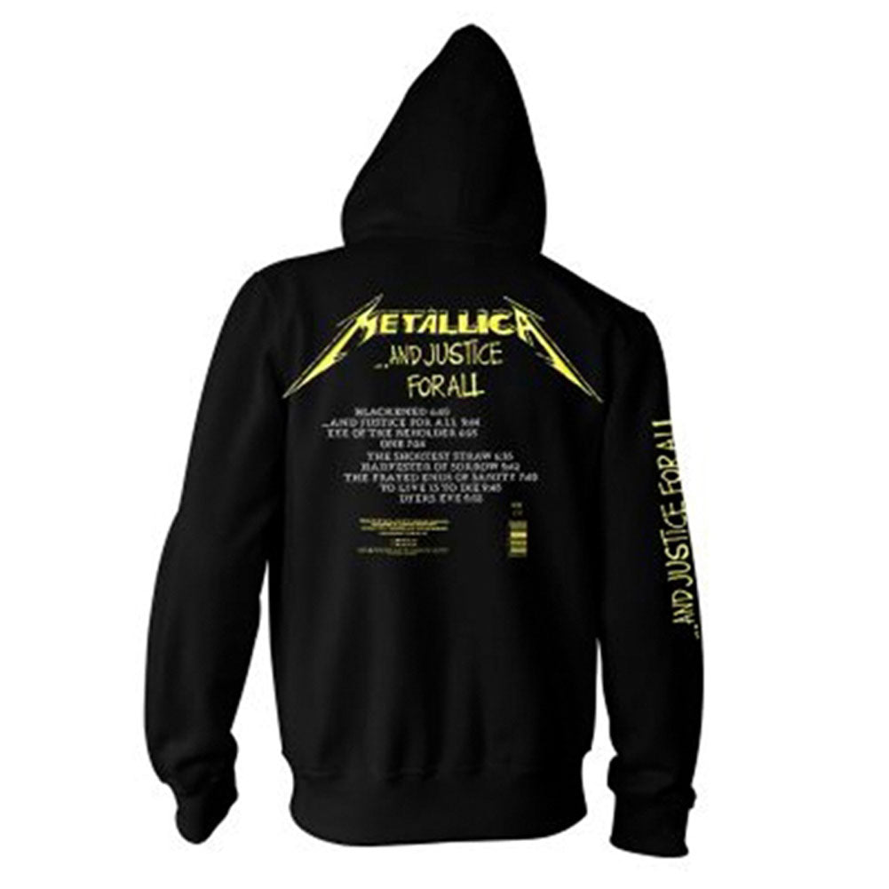 Metallica And Justice For All Tracks Hooded Sweatshirt Back