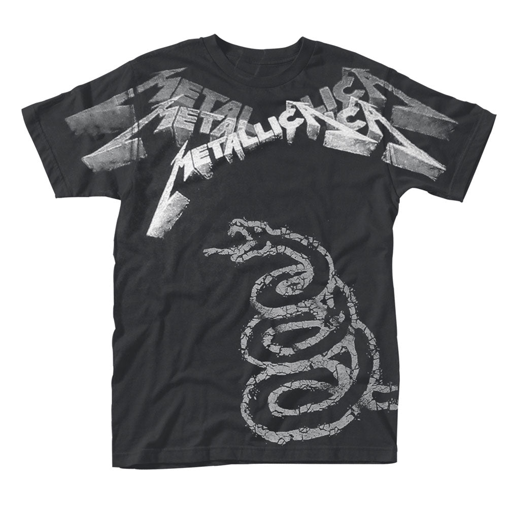 Metallica Black Album Faded (all Over) T-shirt Front