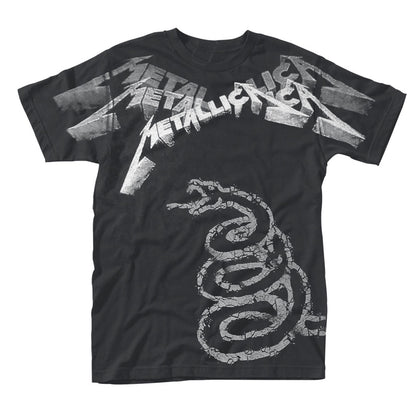 Metallica Black Album Faded (all Over) T-shirt Front