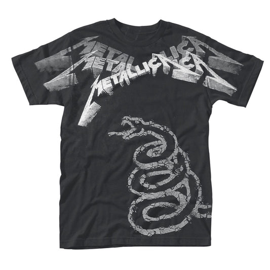 Metallica Black Album Faded (all Over) T-shirt Front