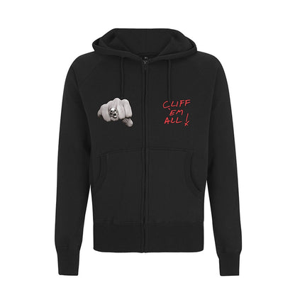 Metallica Cliff Burton Fists Zippered Hooded Sweatshirt Front