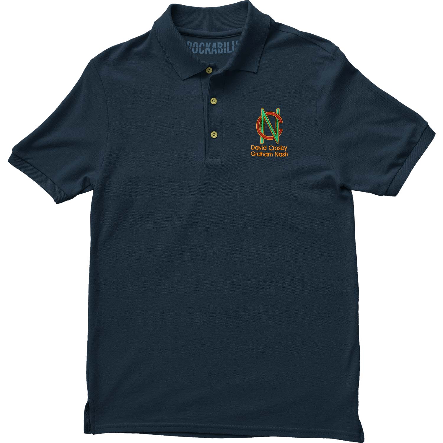 Crosby Stills Nash Young Polo Shirt Front