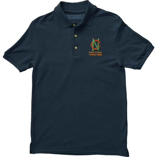 Crosby Stills Nash Young Polo Shirt Front