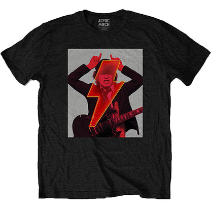 AC/DC Angus Finger Horns (Back Print) Slim Fit T-shirt Front