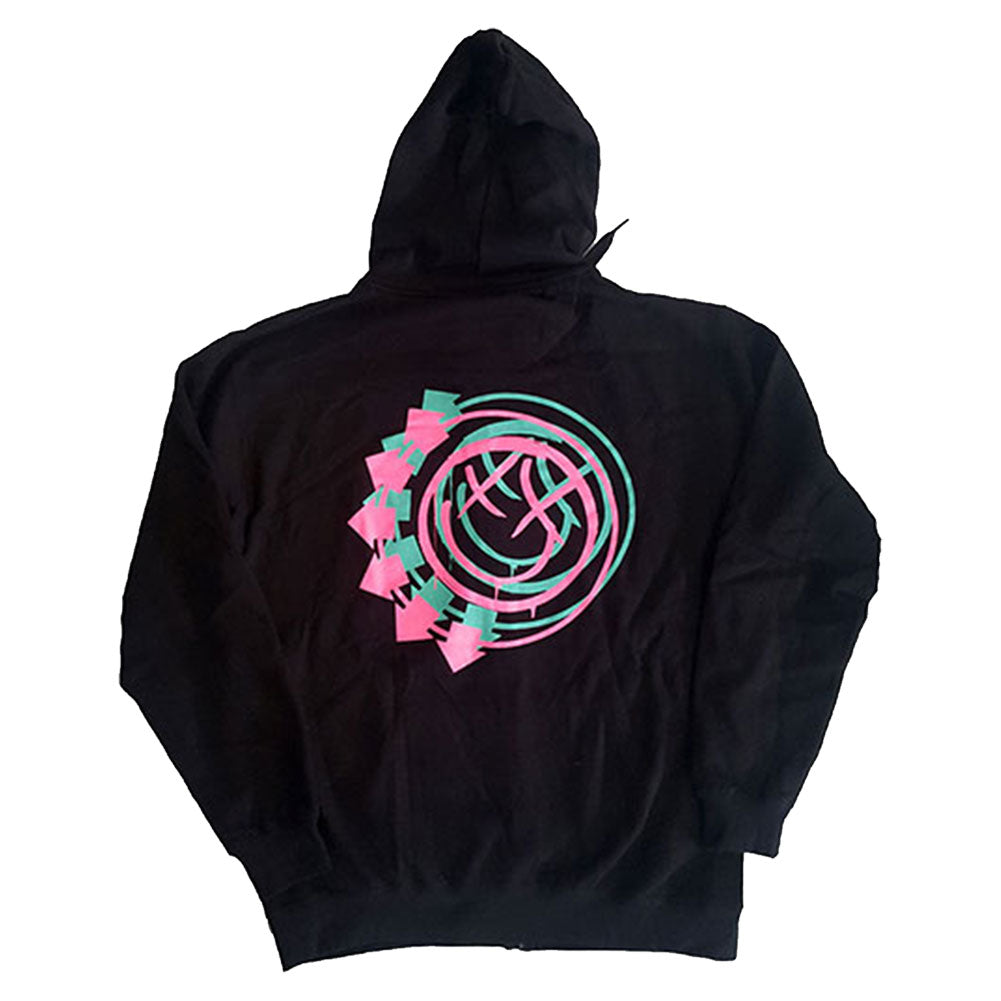 Blink 182 Double Six Arrow Smiley (Back Print) Zippered Hooded Sweatshirt Back