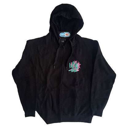 Blink 182 Double Six Arrow Smiley (Back Print) Zippered Hooded Sweatshirt Front
