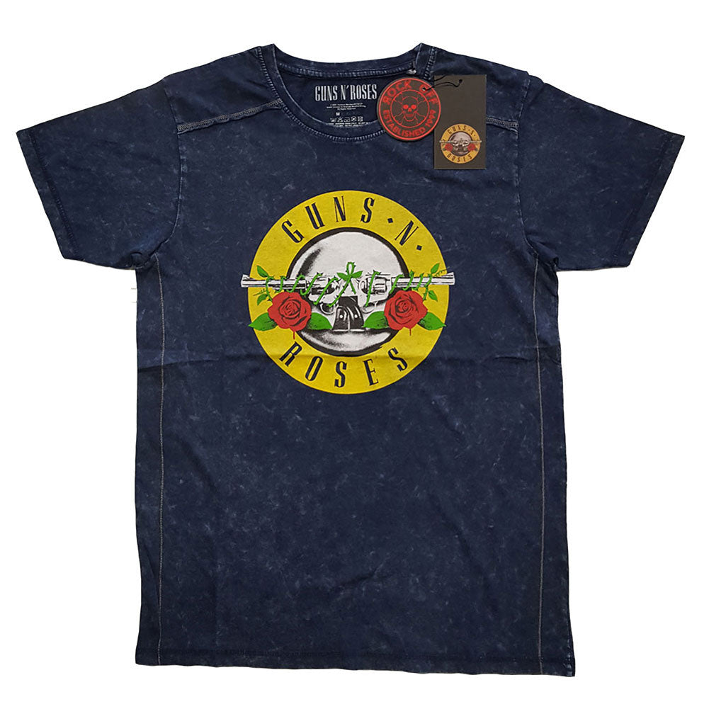 Guns N Roses Classic Logo Snow Wash T-Shirt Vintage T-shirt Front