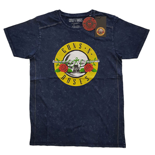 Guns N Roses Classic Logo Snow Wash T-Shirt Vintage T-shirt Front
