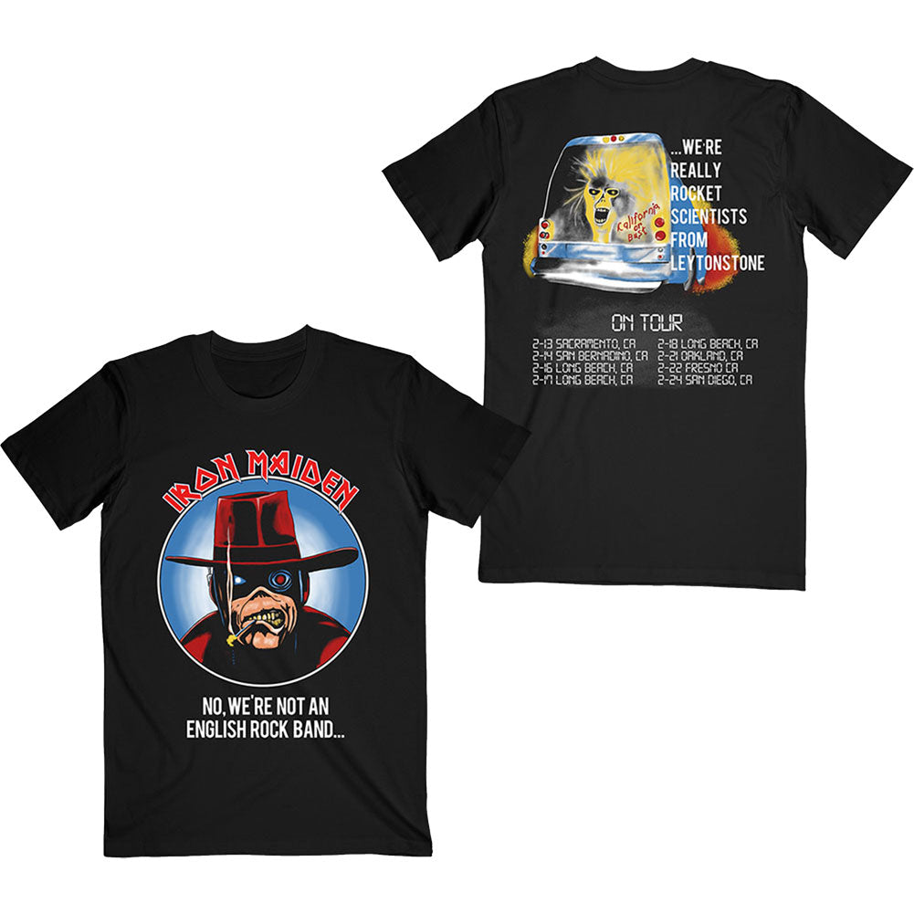 Iron Maiden Not An English Rock Band (Back Print) Slim Fit T-shirt Front