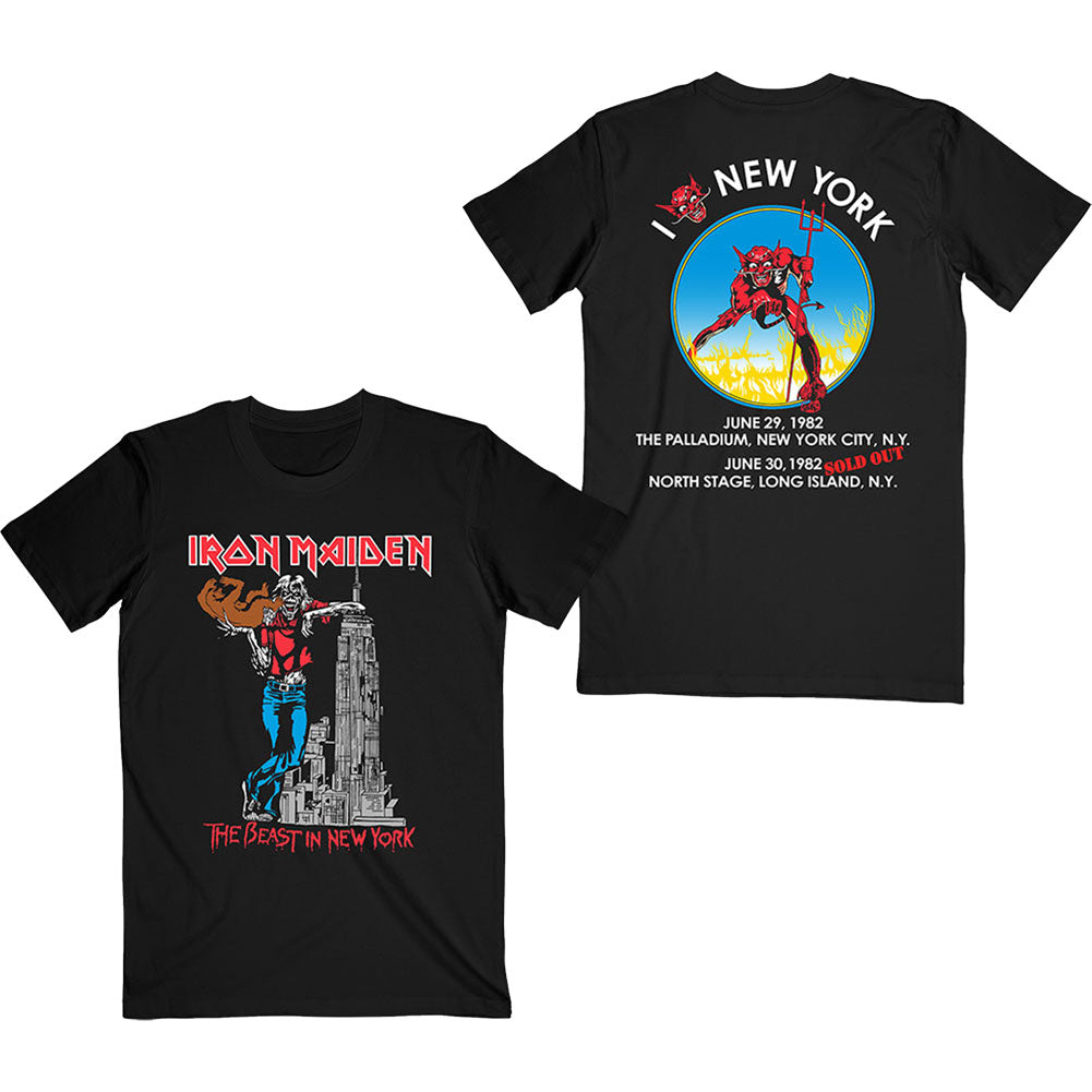 Iron Maiden The Beast In New York (Back Print) Slim Fit T-shirt Front