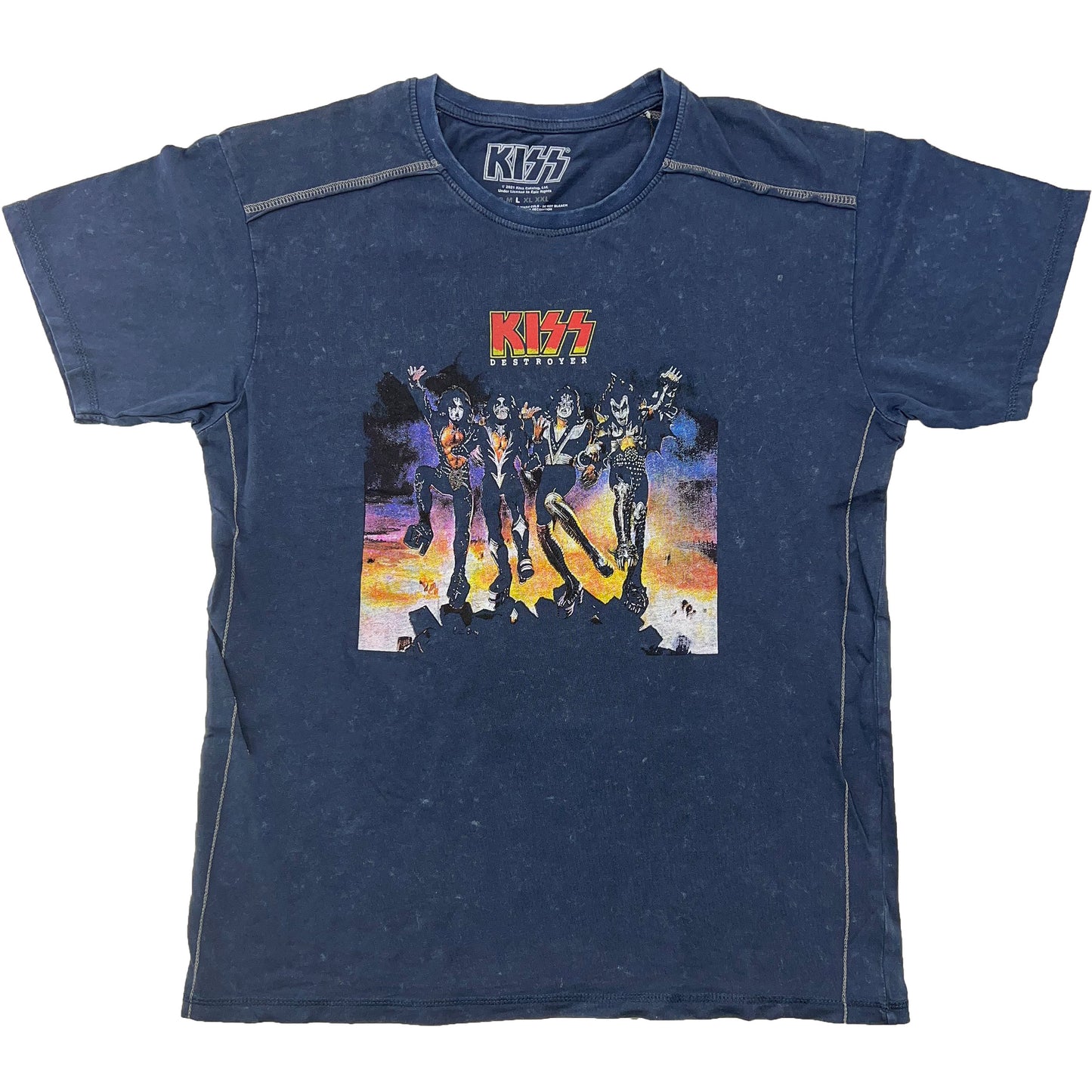 KISS Destroyer Snow Wash T-Shirt Vintage T-shirt Front