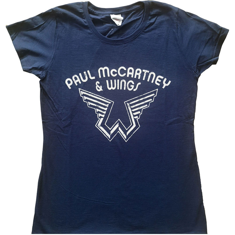 Paul Mccartney Wings Logo Ladies T-Shirt Junior Top Front