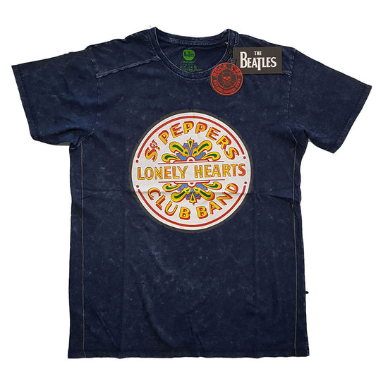 Beatles Sgt Pepper Drum Snow Wash T-Shirt Vintage T-shirt Front