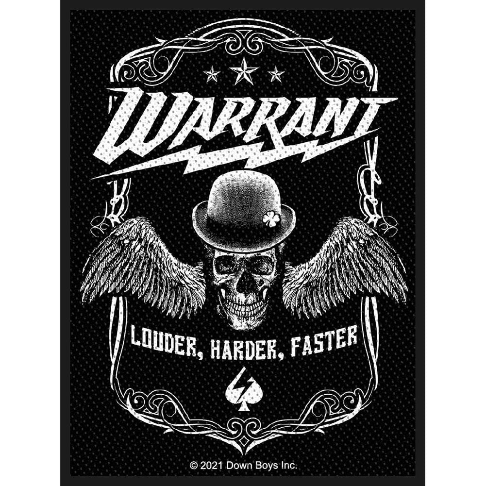Warrant Louder Harder Faster Woven Patch Front