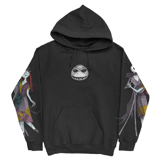 Disney The Nightmare Before Christmas Jack & Sally Dancing (Back & Sleeve Print) Hooded Sweatshirt Front