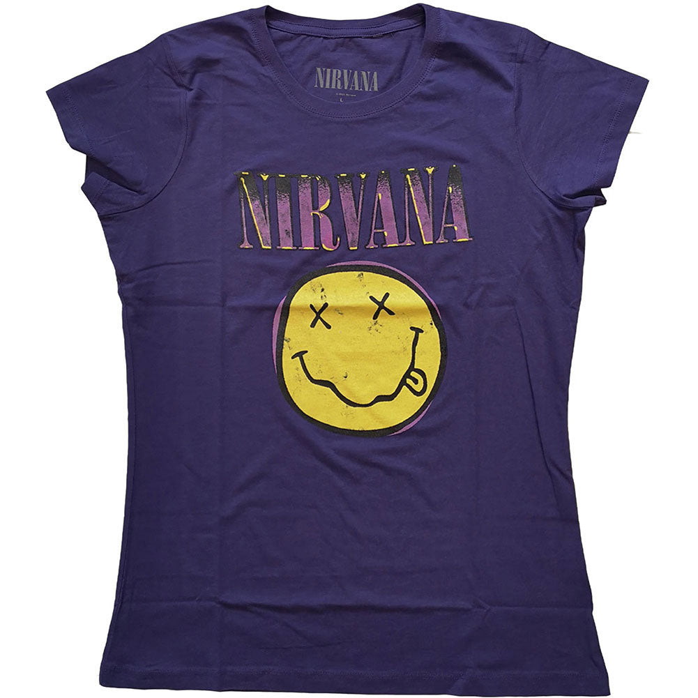 Nirvana Xerox Smiley Pink Junior Top Front