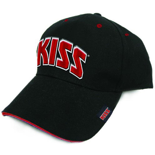 KISS Red on White Logo (German Market) Baseball Cap Front