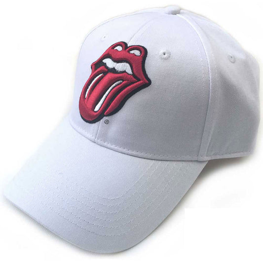 Rolling Stones Classic Tongue (White) Baseball Cap Front