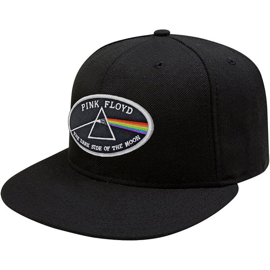 Pink Floyd The Dark Side of the Moon White Border Snapback Baseball Cap Front