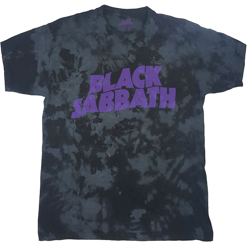 Black Sabbath Wavy Logo (Dip-Dye) Tie Dye T-shirt Front