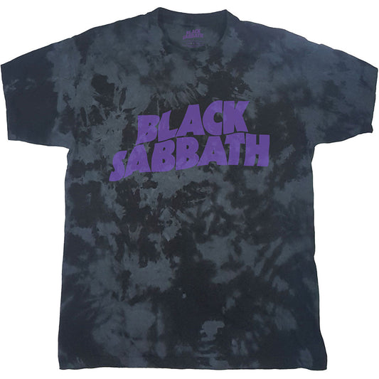 Black Sabbath Wavy Logo (Dip-Dye) Tie Dye T-shirt Front