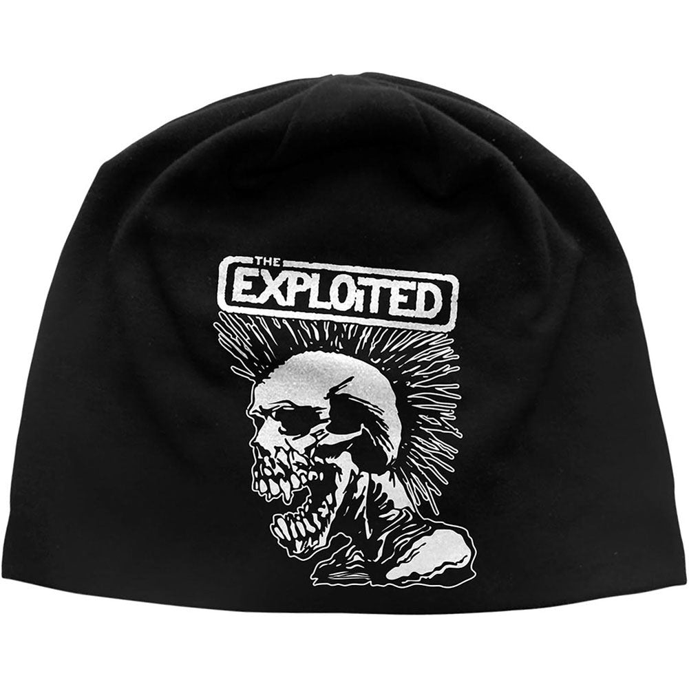 Exploited Mohican Skull Jersey Beanie Beanie Front