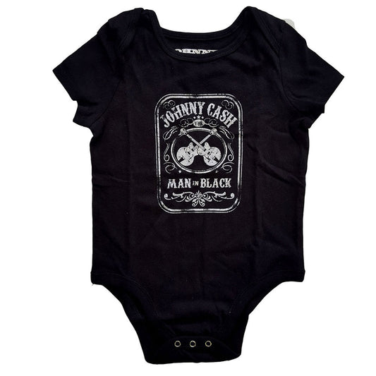 Johnny Cash Man In Black Kids Baby Grow Bodysuit Front