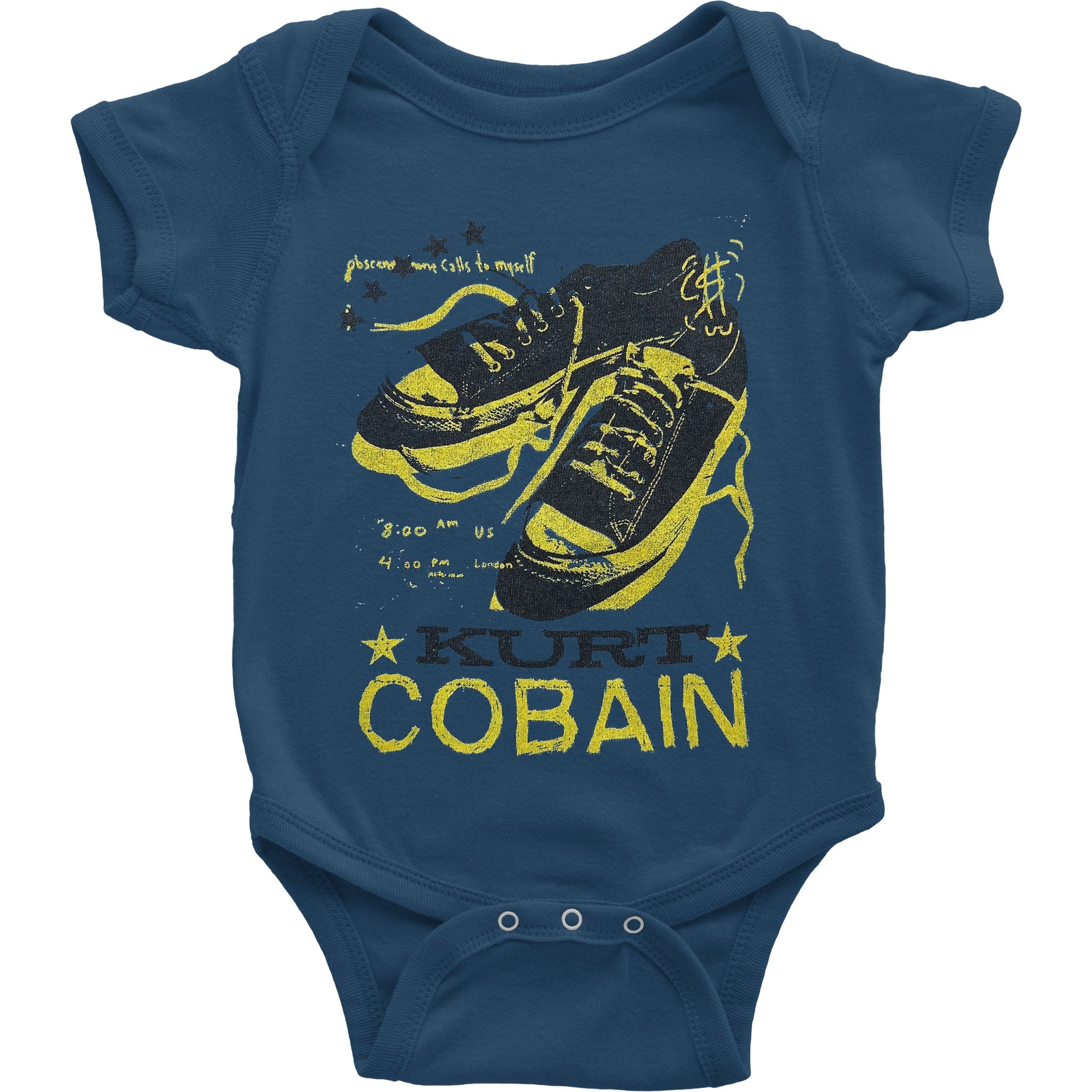 Kurt Cobain Laces Kids Baby Grow Bodysuit Front